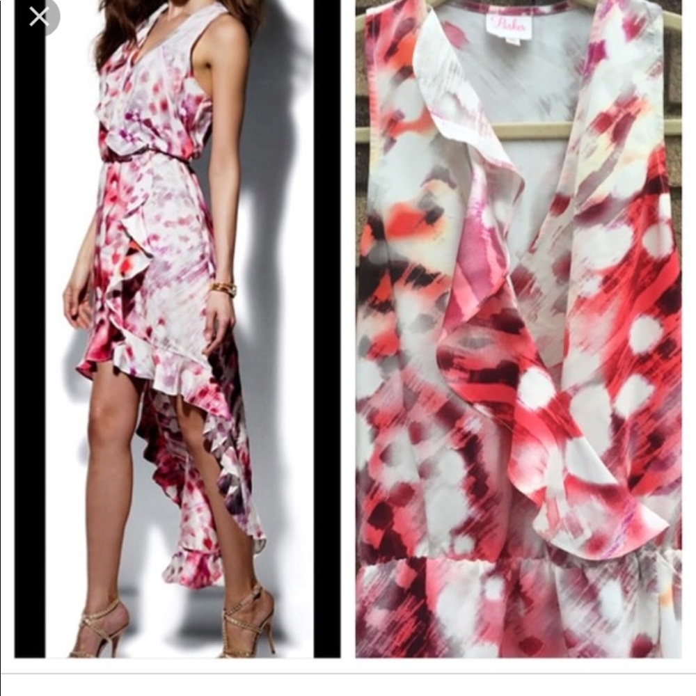 Parker high low ruffle dress